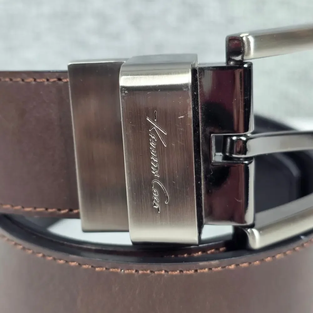 KENNETH COLE REVERSIBLE LEATHER BELT – SIZE 32 – BLACK/BROWN – 27